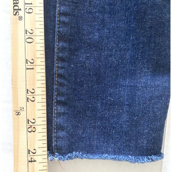 Madewell 10-Inch High Rise Skinny Dark Wash Jeans with Raw Hem Zip Fly Sz 25 - Picture 8 of 13